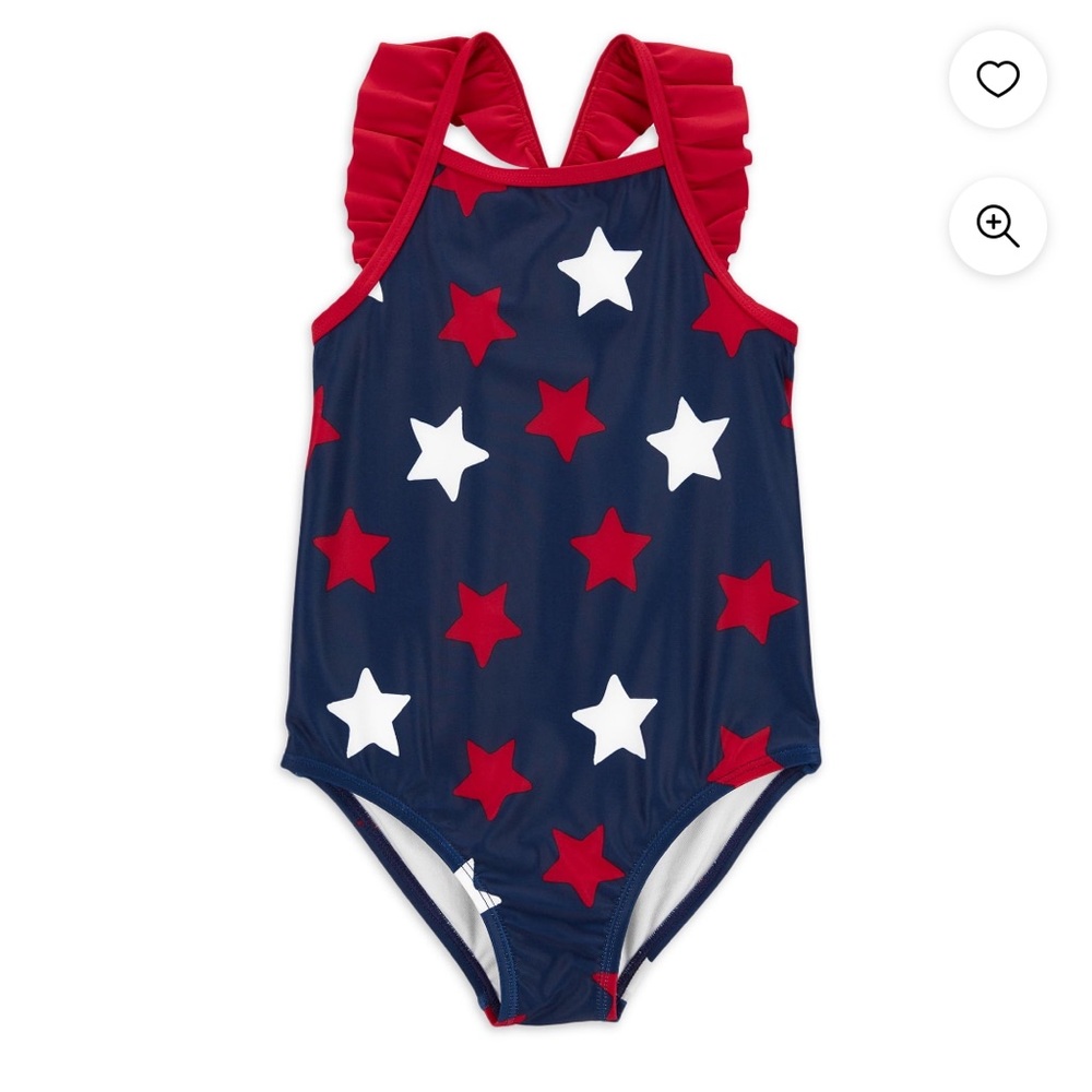 Carter's Child of Mine Toddler Girl Ruffled Star Swimsuit, One-Piece